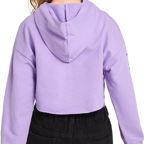 Girls cropped butterfly hoodie - Picture 3 of 4